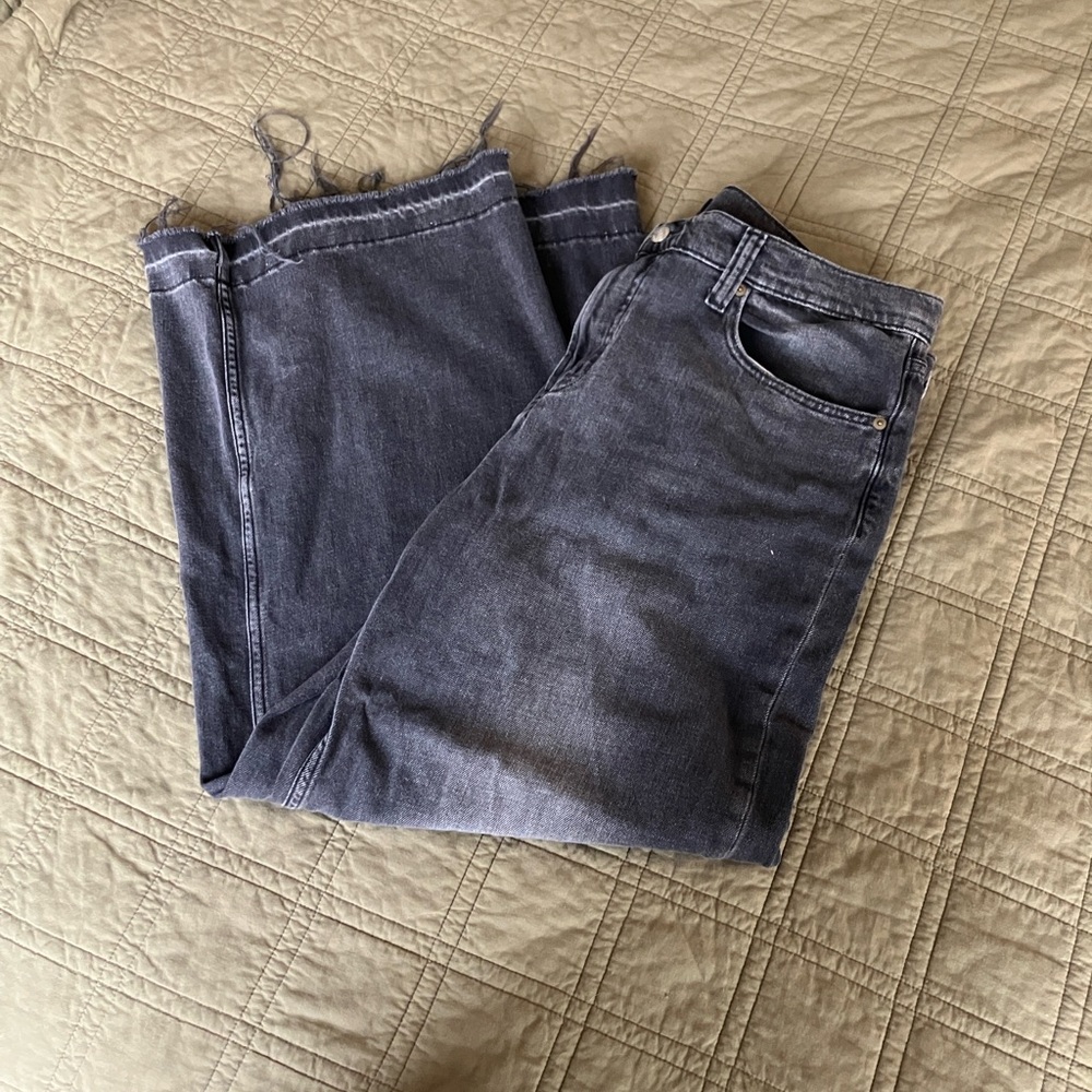 GAP Women's Wide Leg Jeans in Washed Black, soft cotton